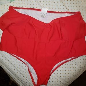 Kortni jeane red ruffle swimsuit bottoms